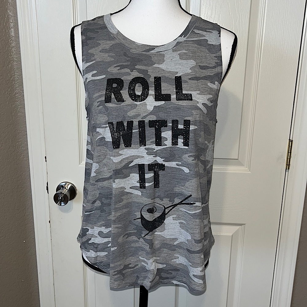 “Roll with it” tank size Large